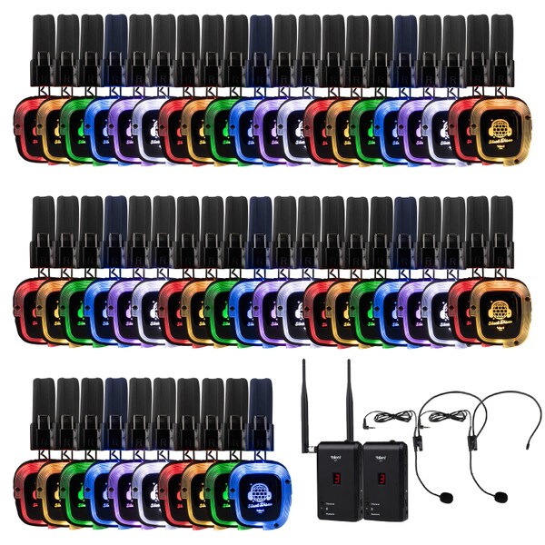 Main product image for Talent Silent Disco Prism Color Changing Headphone 50 Pack with 2 Portable Transmitters233-3538